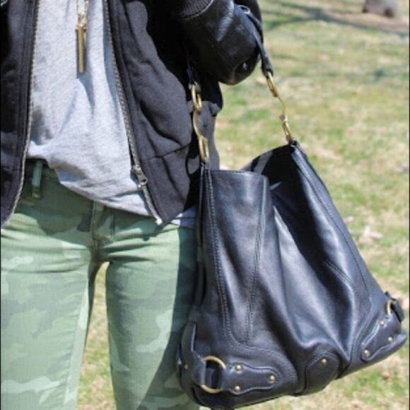 MICHAEL Michael Kors Espresso Black Leather Hobo Shoulder Bag - Picture 4 of 16